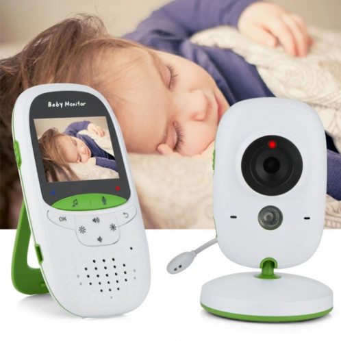 VB602 Moniteur pour bébé avec caméra de surveillance sans fil à affichage à cristaux liquides de 2,4 pouces à cristaux liquides, 2,4 GHz, Prise en charge de la conversation en arrière, Vision nocturne (Blanc) SH138W1145-312