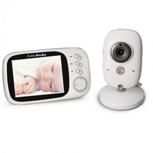 VB603 Moniteur pour bébé avec caméra de surveillance sans fil à affichage à cristaux liquides de 2,4 pouces à cristaux liquides de 2,4 GHz, Prise en charge de la conversation en arrière, Vision nocturne (Blanc) SH139W114-311