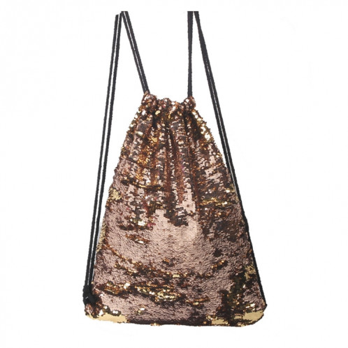 Mermaid Glittering Sequin Drawstring Sports Backpack Sac à bandoulière (Champagne Gold) SH988J832-35