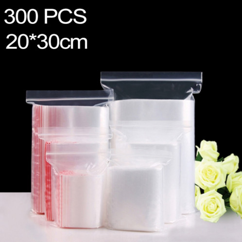 300 PCS 20 cm x 30 cm PE auto-scellant clair Zip Lock sac d'emballage, impression personnalisée et taille sont les bienvenus SH41881894-36