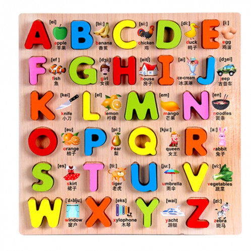 Jouets en bois pour enfants Puzzles Jouets éducatifs Puzzle Conseil Jouet plaque cognitive SH580E1559-34