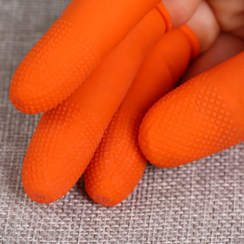 Gants de protection en latex antistatiques antistatiques durables de 100 PCS, Taille: L, 2.8 * 6.5cm (Orange) SH589E1555-35