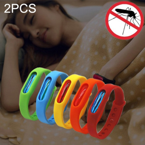 2 Pcs Bracelet anti-moustique Silicone, Convient pour les enfants et les adultes, Longueur: 23cm, Couleur Aléatoire SH666A1220-39