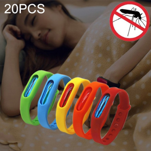 20 PCS anti-moustique Silicone Repellent Bracelet Boucle Bracelet Bugs Away, Convient pour les enfants et les adultes, Longueur: 23cm, livraison aléatoire des couleurs SH666C698-39
