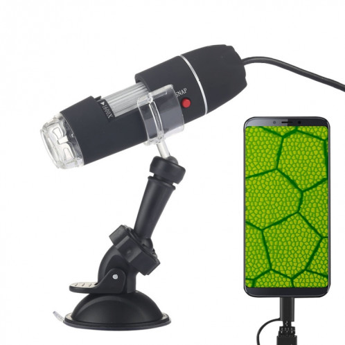Microscope numérique USB 2 en 1 avec capteur d'image 1600X avec loupe 1600X avec 8 DEL et support professionnel SH60951025-36