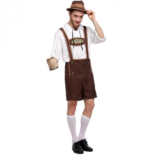 Costume Halloween Hommes Costume Bière Costumes Oktoberfest Costumes Angleterre Style Scène Performance Cosplay Vêtements, Taille: L, Buste: 100cm, Tour de taille: 99cm, Longueur de Vêtement: 69cm, Pantalon: 50cm SH6270564-37