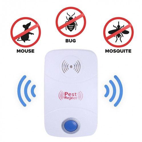 Répulsif ultrasonique électronique de contrôle de parasite de rat de moustique avec la lumière de LED, prise des USA, AC90V-250V (blanc) SR947W1739-36