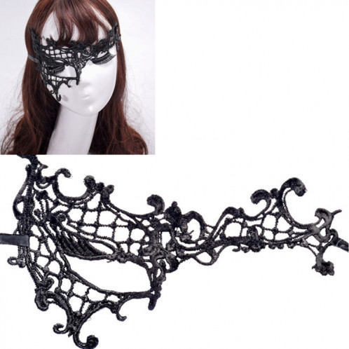 Mascarade halloween party dance sexy lady masque de dentelle visage mi-yeux (noir) SH965B1105-35
