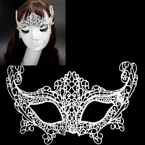 Mascarade halloween fête danse sexy lady masque de renard en dentelle (blanc) SH973W758-35