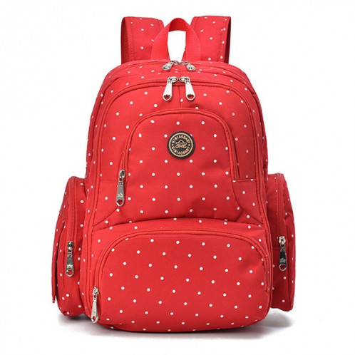 Mode Voyage Multifonctionnel Mère Sac À Bandoulière Maternité Momie Nappy Sac À Dos, Taille: 18 * 30 * 43 cm (Point Rouge) SH584H1085-311