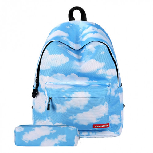 Sac à bandoulière d'école de sac à dos de voyage d'impression de modèle de nuage avec le sac de stylo pour des filles, taille: 40cm x 30cm x 17cm SH909C276-35