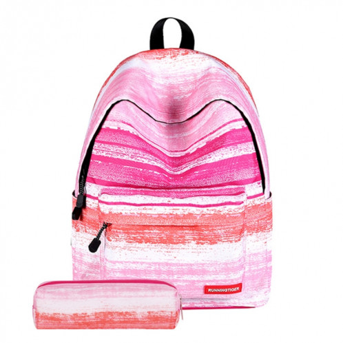 Sac à bandoulière d'école de sac à dos de voyage d'impression de motif de bande rose avec le sac de stylo pour des filles, taille: 40cm x 30cm x 17cm SH909D49-36