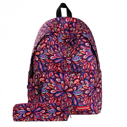 Sac à bandoulière scolaire avec motif de fleurs colorées et sac à bandoulière pour filles, taille: 40 cm x 30 cm x 17 cm SH909E1375-36