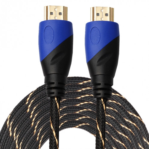 15m HDMI 1.4 Version 1080P Woven Net Line Bleu Noir Tête HDMI Mâle vers HDMI Mâle Connecteur Audio Vidéo Câble Adaptateur SH0126362-38