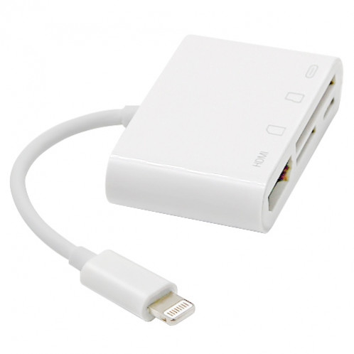 Adaptateur de convertisseur de téléphone portable multifonction NK-103C 4 en 1 8 broches vers HDMI (blanc) SH182W625-37
