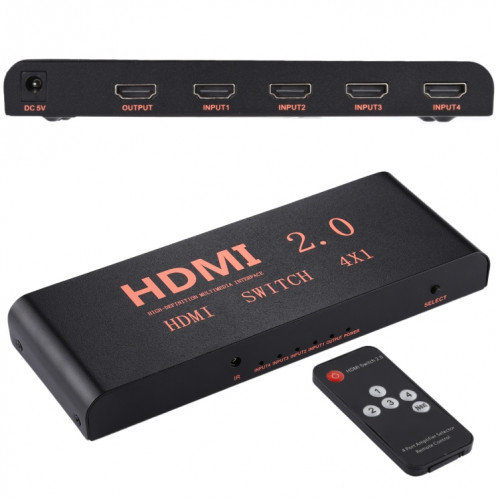 Commutateur HDMI 2.0 4X1 4K / 60Hz avec télécommande, prise UE SH11531946-311