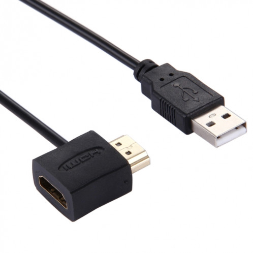 Câble d'adaptateur de connecteur mâle femelle 50 HDMI + HDMI mâle vers USB 2.0 SH1243407-35 Câble d'adaptateur de connecteur mâle femelle 50 HDMI + HDMI mâle vers USB 2.0 SH1243407-35
