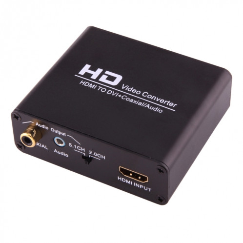 NEWKENG X5 Convertisseur vidéo HDMI vers DVI avec sortie audio coaxiale de 3,5 mm SH54071620-37