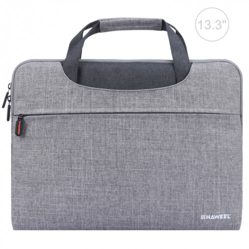 HAWEEL 13.3 pouces Zipper Handheld Laptop Bag, pour Macbook, Samsung, Lenovo, Sony, Dell Alienware, CHUWI, ASUS, HP, 13,3 pouces et ci-dessous Ordinateurs portables (Gris) SH113H551-319