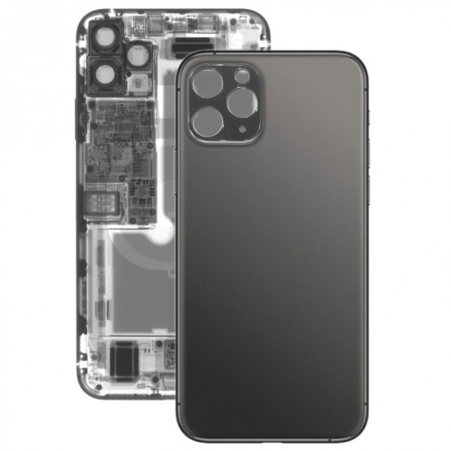 Panneau en verre du couvercle de la batterie arrière pour iPhone 11 Pro (noir) SH20BL1584-34