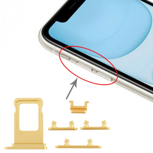 Plateau de la carte SIM + touche latérale pour iPhone 11 (jaune) SH040Y1593-35