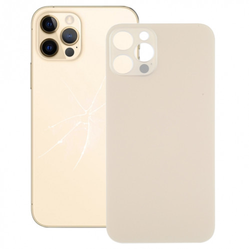 Couvercle de batterie arrière à grand trou de caméra de remplacement facile pour iPhone 12 Pro (or) SH40JL923-36