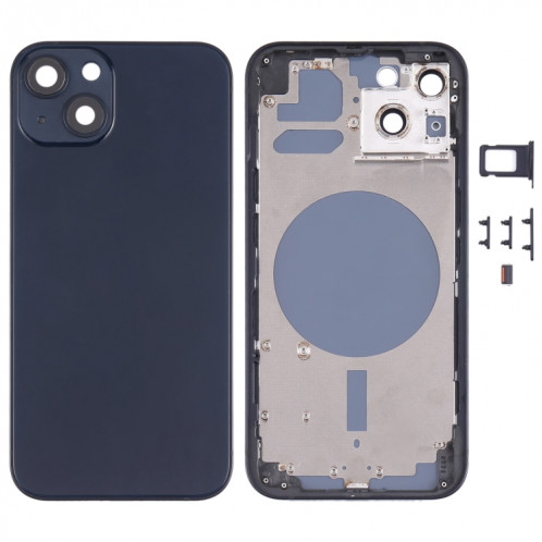 Housse de boîtier arrière avec plateau de carte SIM et lentille de caméra pour iPhone 13 (noir) SH31BL630-36