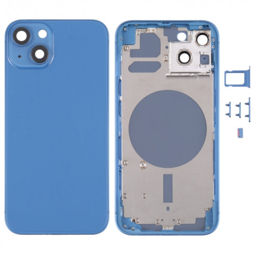 Couvercle de boîtier arrière avec plateau de carte SIM et lentille de caméra pour iPhone 13 (bleu) SH31LL1484-36