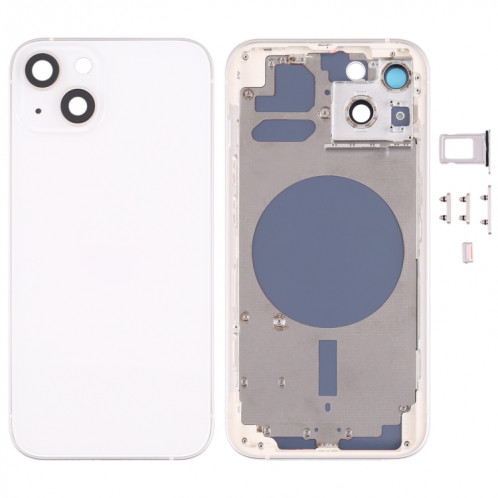 Couvercle de boîtier arrière avec plateau de carte SIM et lentille de la caméra pour iPhone 13 (blanc) SH31WL203-36