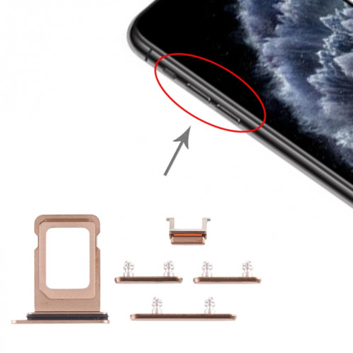 Plateau de la carte SIM + touche latérale pour iPhone 11 Pro / 11 Pro Max (Or) SH012J608-35