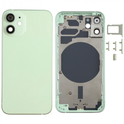 Couvercle de boîtier arrière avec plateau de carte SIM et lentille de caméra pour iPhone 12 mini (noir) SH45GL1748-36