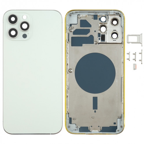Housse de boîtier arrière avec plateau de carte SIM et lentille de caméra pour iPhone 12 Pro Max (Vert) SH35GL83-36