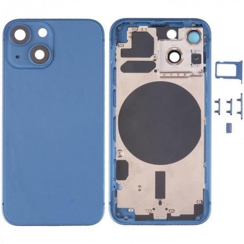 Couvercle de boîtier arrière avec plateau de carte SIM et clés de latération et objectif de caméra pour iPhone 13 mini SH01LL1760-36