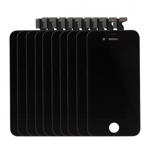 10 PCS iPartsAcheter 3 en 1 pour iPhone 4 (LCD + Frame + Touch Pad) Assemblage de numériseur (Noir) S162BT69-34
