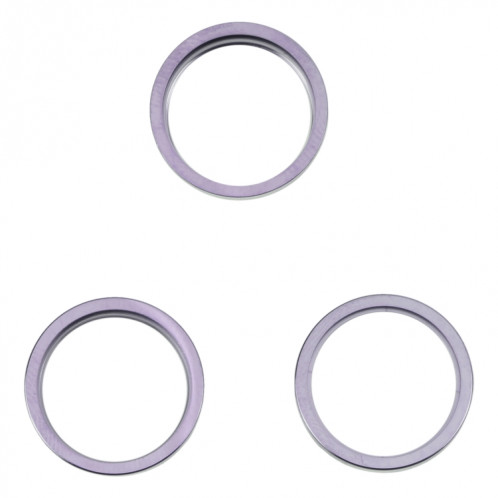 Pour iPhone 14 Pro 3 pièces caméra arrière lentille en verre métal extérieur protecteur anneau de cerceau (violet profond) SH05DZ868-34