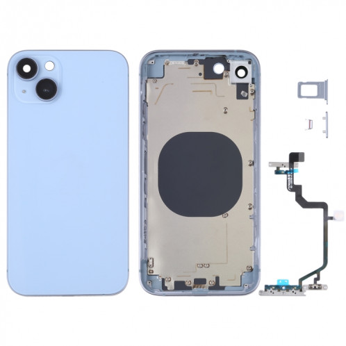 Coque arrière avec apparence imitation iP14 pour iPhone XR (bleu) SH22LL1384-36