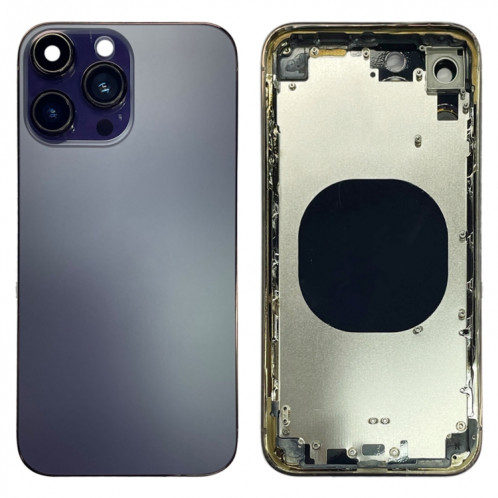Coque arrière avec apparence imitation d'iP14 Pro Max pour iPhone XR (violet) SH24PL1506-36