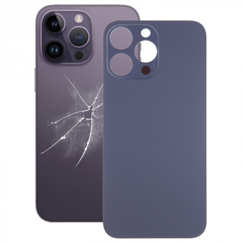 Couvercle de batterie arrière en verre pour grand trou de caméra de remplacement facile pour iPhone 14 Pro Max (violet) SH40PL1606-36