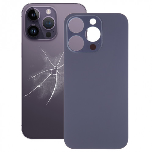 Couvercle de batterie arrière en verre pour grand trou de caméra de remplacement facile pour iPhone 14 Pro (violet) SH41PL1196-36