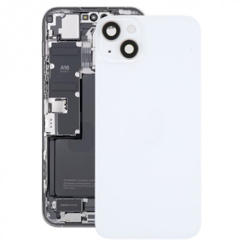 Coque arrière de batterie en verre avec support pour iPhone 14 (blanc) SH11WL1656-36