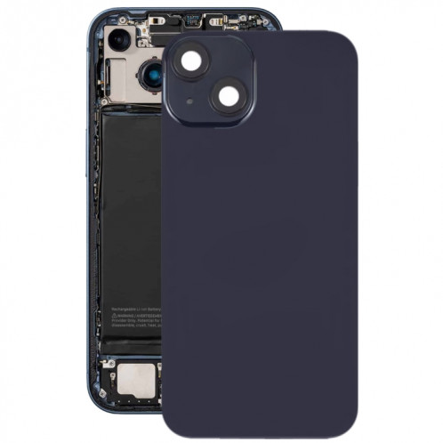 For iPhone 14 Plus Glass Battery Back Cover with Flash Bracket + Wireless Charging Module(Black) SH20BL748-37