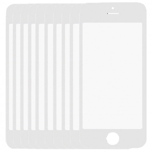 10 PCS iPartsAcheter pour iPhone 5 et 5S lentille extérieure en verre d'écran avant (blanc) S128WT1583-36