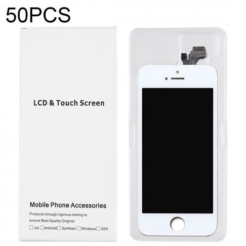 Ecran 50 PCS et Digitizer Assemblage Complet Carton Blanc Emballage Emballage pour iPhone 5 SH1527717-35