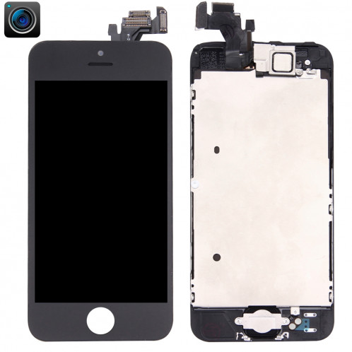 iPartsBuy 4 en 1 pour iPhone 5 (caméra frontale + LCD + cadre + pavé tactile) Assembleur de numériseur (noir) SI000B861-38