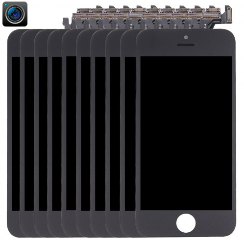 10 PCS iPartsAcheter 4 en 1 pour iPhone 5 (caméra frontale + LCD + cadre + pavé tactile) Assembleur de numériseur (noir) S190BT1351-39