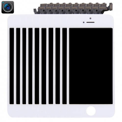 10 PCS iPartsAcheter 4 en 1 pour iPhone 5 (caméra frontale + LCD + cadre + pavé tactile) Assembleur de numériseur (blanc) S190WT1322-39