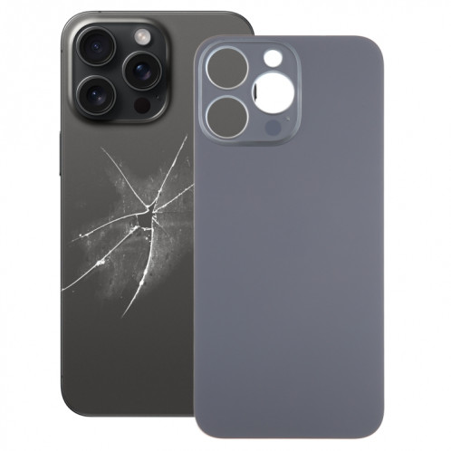 Pour iPhone 15 Pro Max Remplacement facile Grand trou de caméra Couvercle de batterie arrière en verre (noir) SH45BL1403-37