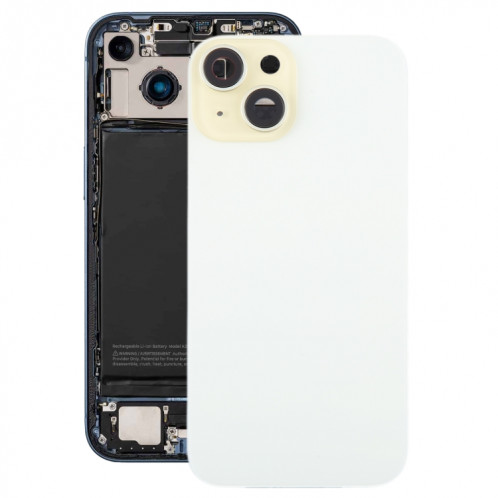 Pour iPhone 15 Plus Couvercle arrière de la batterie en verre avec couvercle d'objectif d'appareil photo (jaune) SH85YL643-37