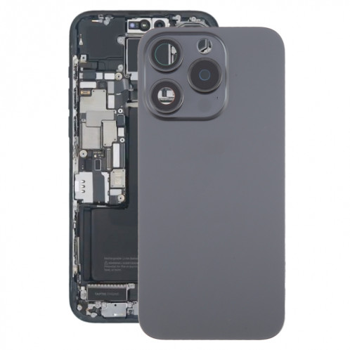 Pour iPhone 15 Pro Couvercle arrière de la batterie avec couvercle d'objectif d'appareil photo + aimant MagSafe (noir) SH05BL1989-37