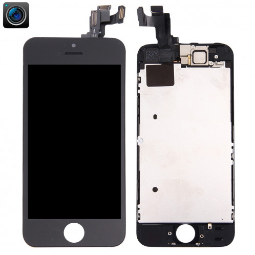iPartsBuy 4 en 1 pour iPhone 5s (caméra frontale + LCD + cadre + pavé tactile) Assembleur de numériseur (noir) SI002B467-38